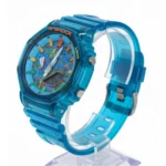 ساعت جی شاک 2100 آبی شفاف صفحه رنگی