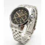 ساعت الگانس مردانه نقره ای صفحه مشکی