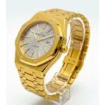 ساعتAP طلايی صفحه سفيد مردانه