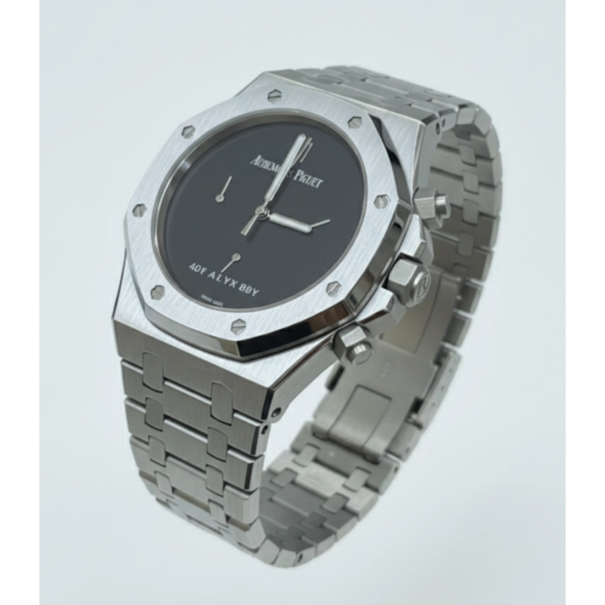 photo-output-2025-11-12T015000.491 (1) ساعتAP مهندسی نقره ای صفحه مشکی زنانه - Image 1