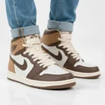 کتونی مردانه جردن ساقدار سفيد قهوه ای