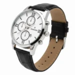 ساعت طرح رمانسون مردانه مشکی صفحه سفيد