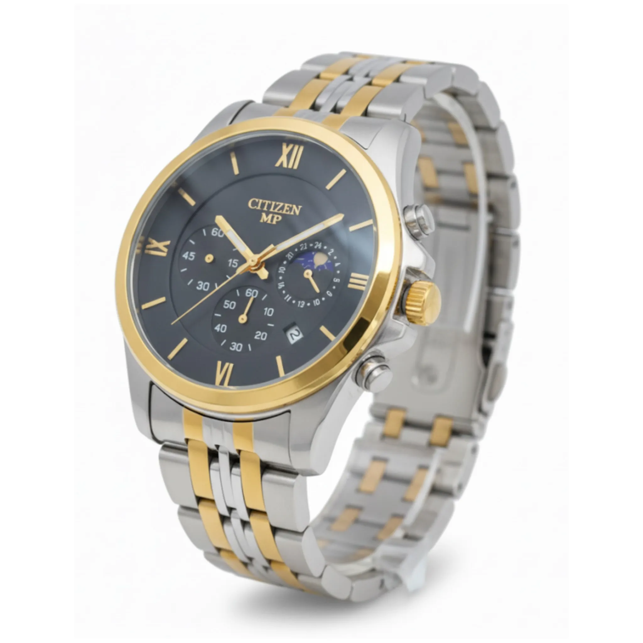 photo-output-57 ساعت استيل طرح سيتيزن مردانه نقره اي طلايی - Image 1