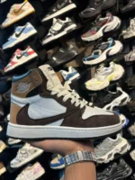 کتونی مردانه ترويس ساقدار سفيد قهوه ای - Image 3