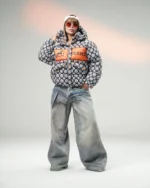 کاپشن زنانه طرح دار هرمس - Image 5