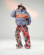 کاپشن زنانه طرح دار هرمس - Image 4