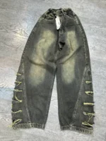 شلوار جين بالنی گازوئيلی بغل زاپ دار - Image 3