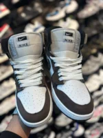 کتونی مردانه ترويس ساقدار سفيد قهوه ای - Image 2