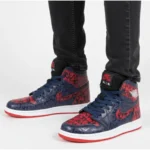 کتونی جردن ساقدار سرمه ای قرمز کاستوم