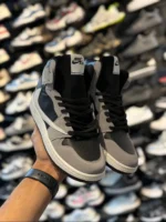 کتونی ترويس ساقدار مردانه طوسی مشکی