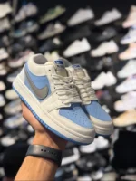 کتونی جردن وان زنانه سفيد آبی طوسی