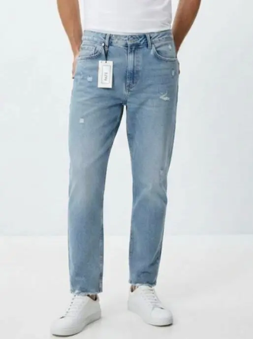 shalvar jean baggy zara 2001 - Copy شلوار بگ زارا کد ۲۰۰۱ با رنگ آبی روشن، فرم بگ و طراحی ساده و مدرن موجود در مزون رم